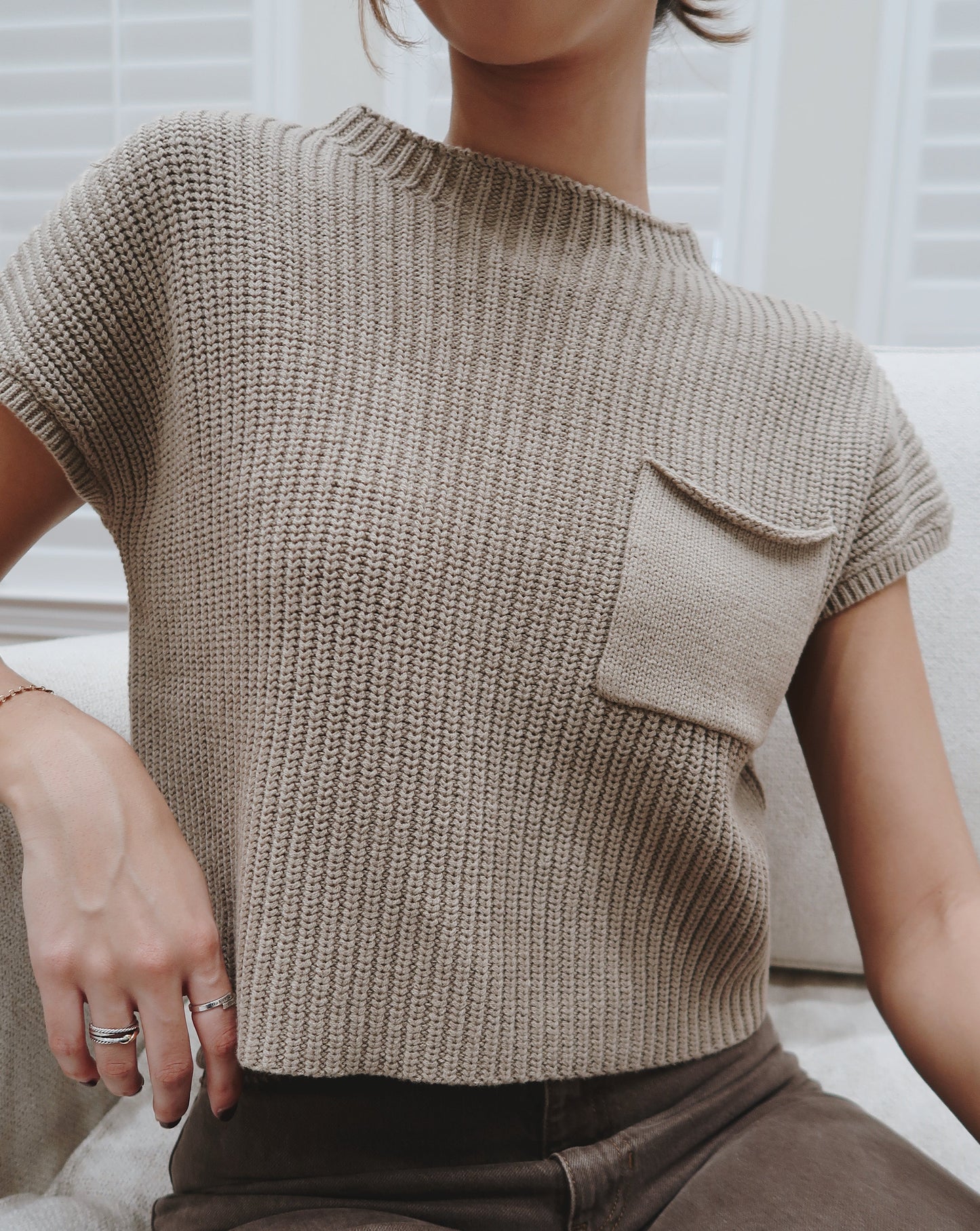Muse Sweater Knit Top - Olive