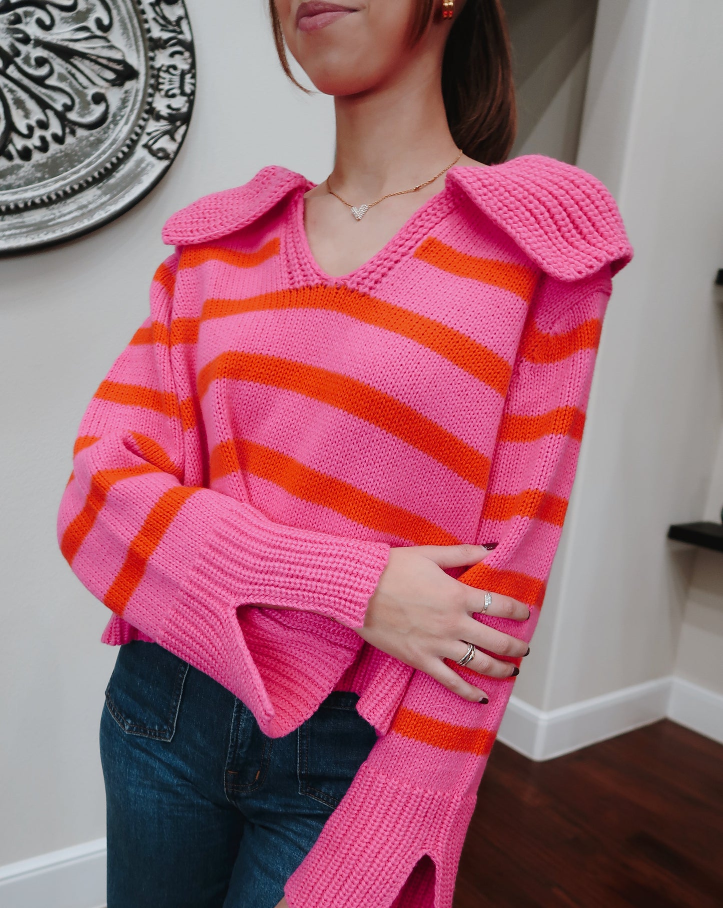 Sage Sweater - Pink/Orange